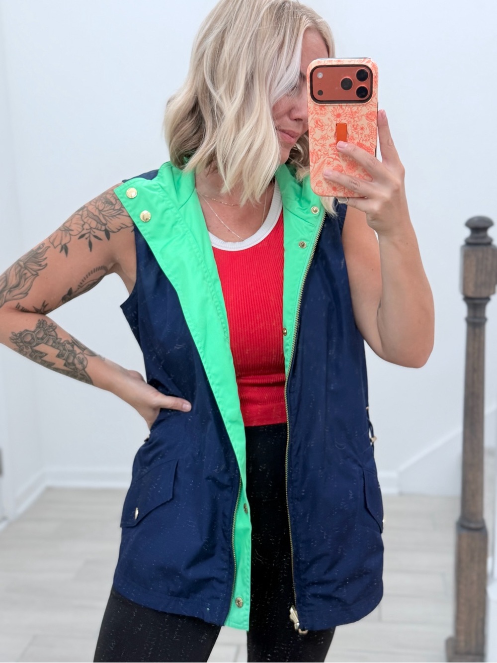 Ralph Lauren Reversible Women's Navy/Green Vest